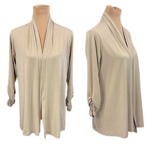 Susan Graver Tan Open Front Cardigan Size Medium